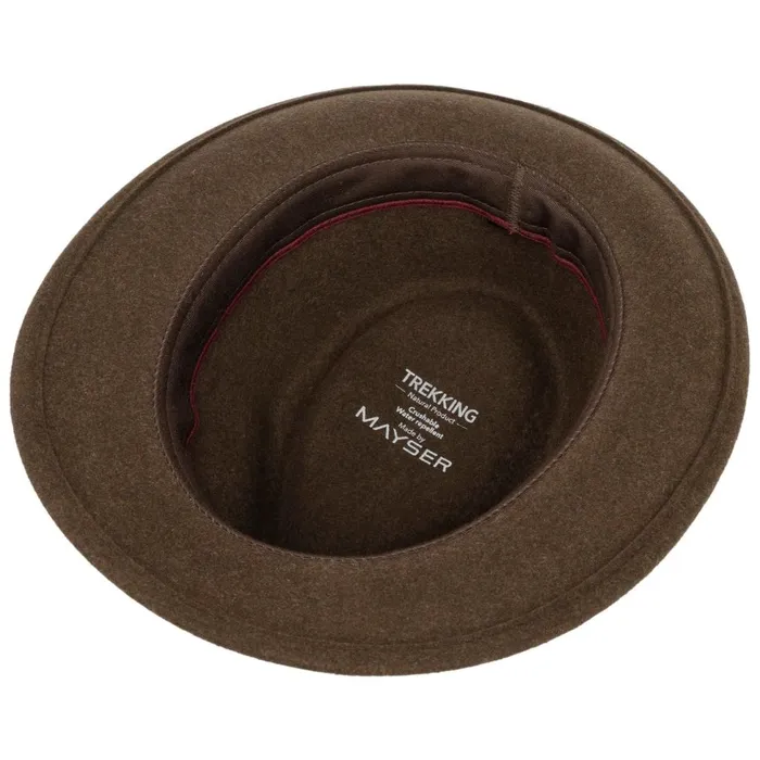 WomenMen Trilby Hats Mayser Maleo Stripes Trilby Wool Hat Brown WomenMen Trilby Hats Mayser Maleo Stripes Trilby Wool Hat Brown