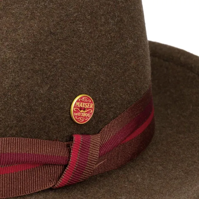 WomenMen Trilby Hats Mayser Maleo Stripes Trilby Wool Hat Brown WomenMen Trilby Hats Mayser Maleo Stripes Trilby Wool Hat Brown