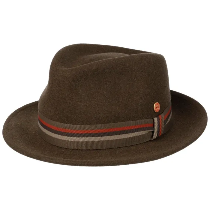 WomenMen Trilby Hats Mayser Maleo Stripes Trilby Wool Hat Brown WomenMen Trilby Hats Mayser Maleo Stripes Trilby Wool Hat Brown