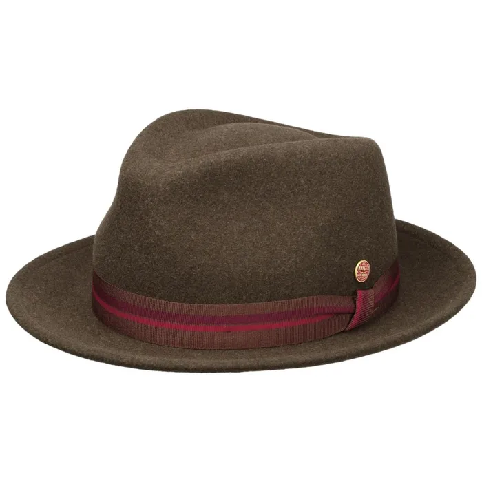 WomenMen Trilby Hats Mayser Maleo Stripes Trilby Wool Hat Brown WomenMen Trilby Hats Mayser Maleo Stripes Trilby Wool Hat Brown