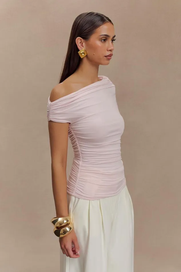 Women Meshki Dresses Alayna Slinky Ruched Top 8211 Powder Pink