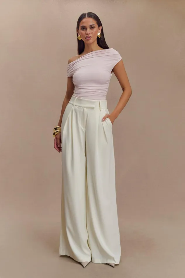 Women Meshki Dresses Alayna Slinky Ruched Top 8211 Powder Pink