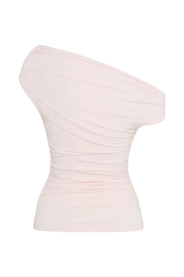 Women Meshki Dresses Alayna Slinky Ruched Top 8211 Powder Pink