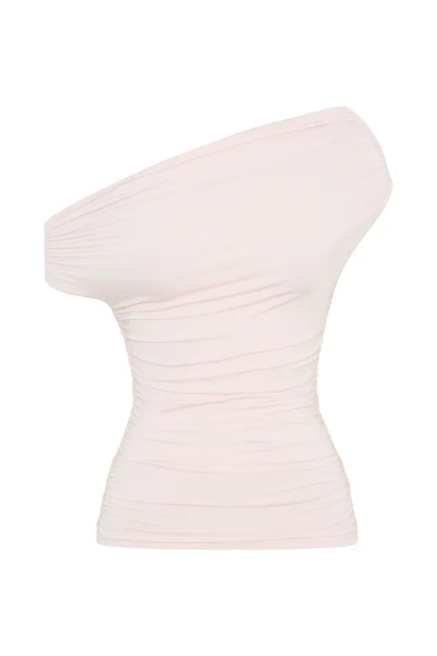 Women Meshki Dresses Alayna Slinky Ruched Top 8211 Powder Pink