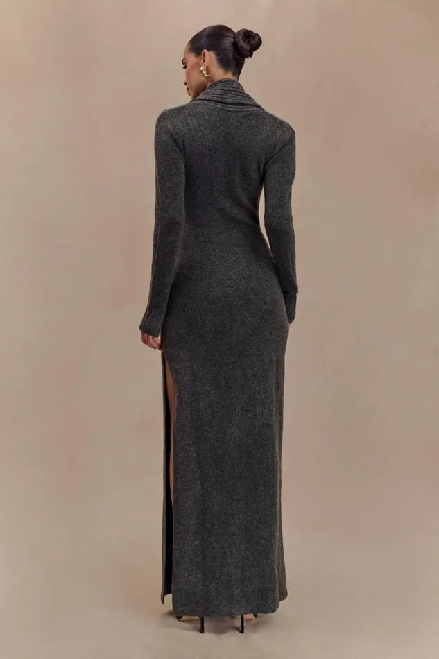 Women Meshki Dresses Alessandra Reversible Knit Maxi Dress 8211 Charcoal Marle