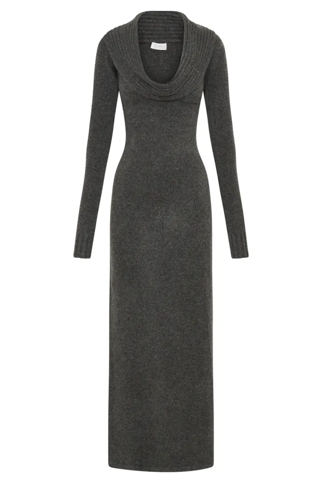 Women Meshki Dresses Alessandra Reversible Knit Maxi Dress 8211 Charcoal Marle