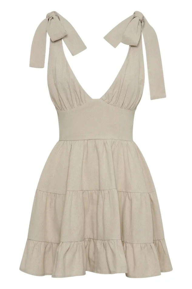 Women Meshki Dresses Aurelia Linen Mini Dress 8211 Natural