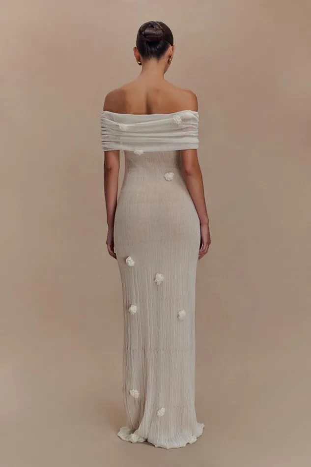 Women Meshki Dresses Brynn Orchid Knit Maxi Dress 8211 Ivory