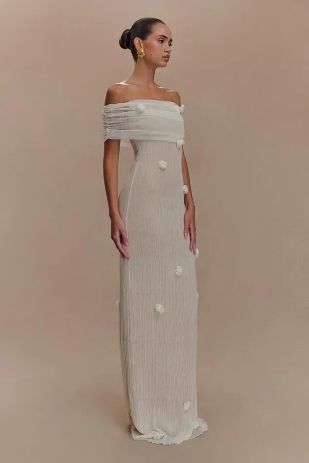 Women Meshki Dresses Brynn Orchid Knit Maxi Dress 8211 Ivory