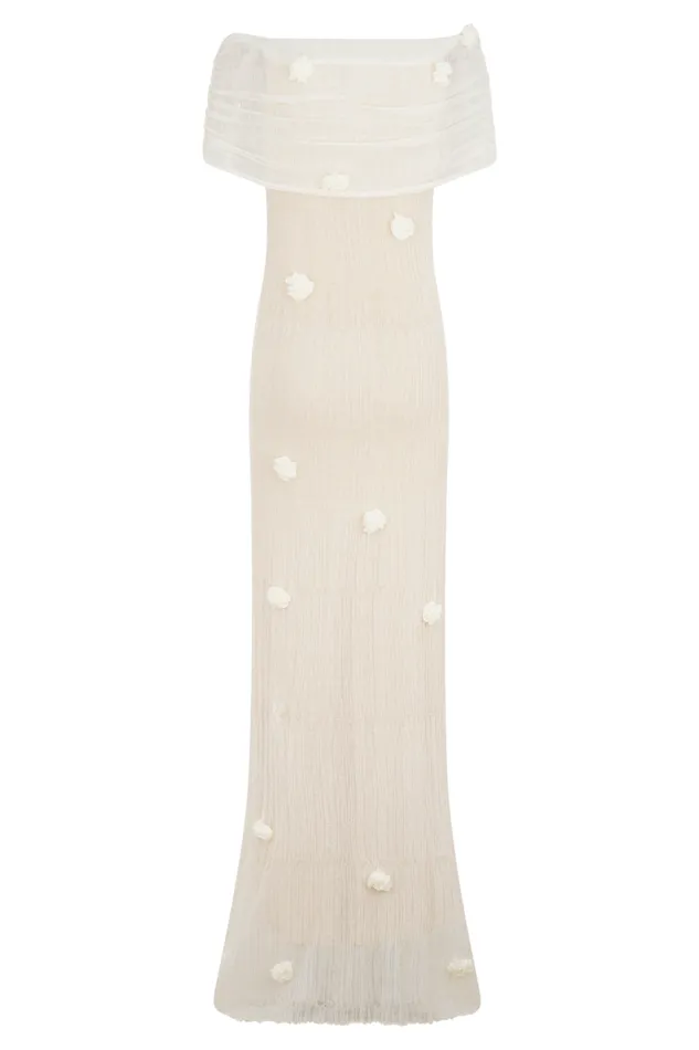 Women Meshki Dresses Brynn Orchid Knit Maxi Dress 8211 Ivory