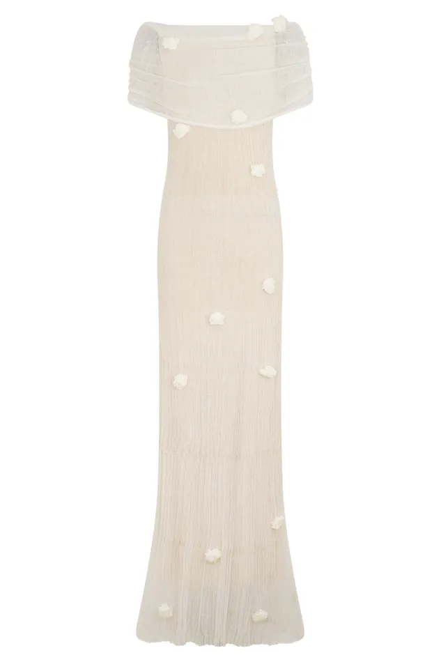Women Meshki Dresses Brynn Orchid Knit Maxi Dress 8211 Ivory