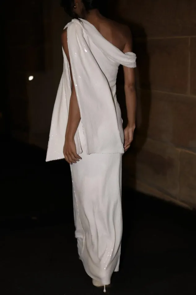 Women Meshki Dresses Catarina Sequin Maxi Dress 8211 White