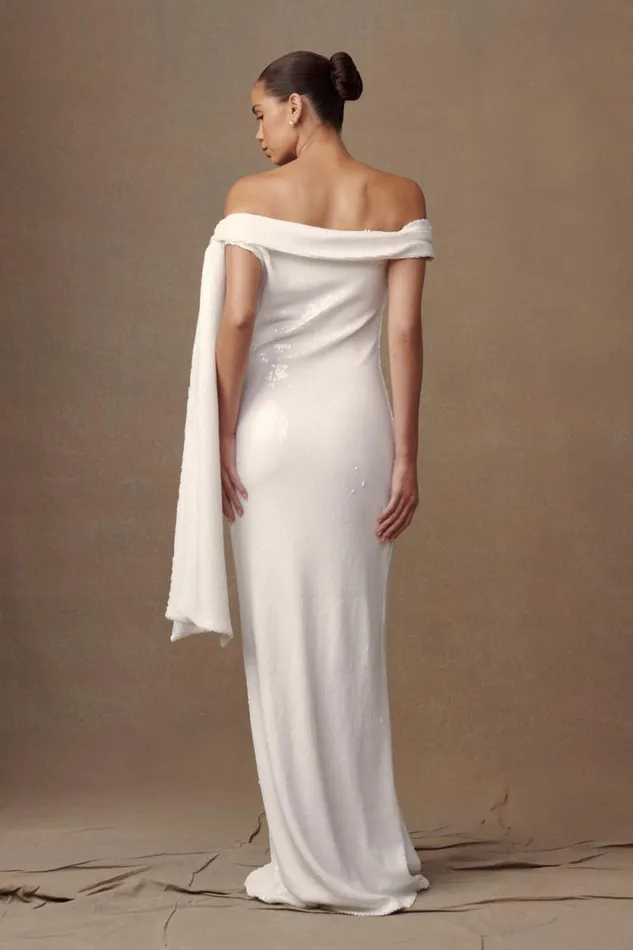 Women Meshki Dresses Catarina Sequin Maxi Dress 8211 White