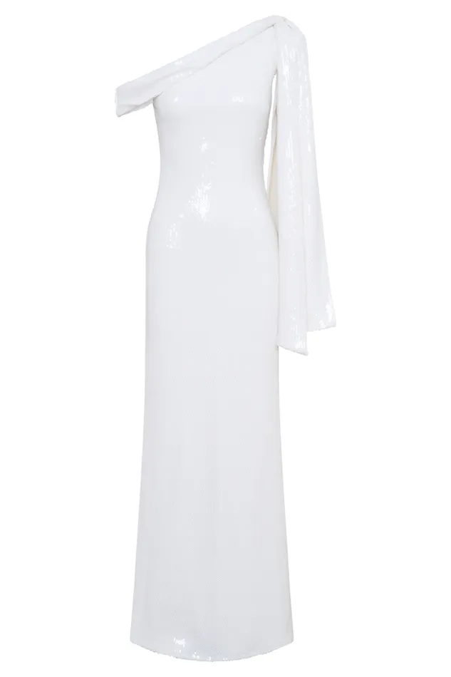 Women Meshki Dresses Catarina Sequin Maxi Dress 8211 White