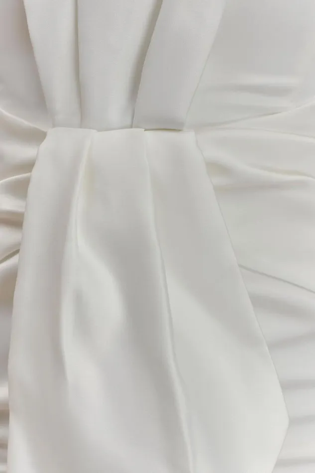 Women Meshki Dresses Cyrill Strapless Satin Structured Maxi Dress 8211 White