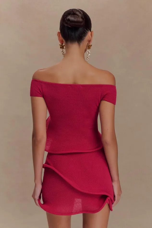 Women Meshki Dresses Haisley Off Shoulder Knit Top 8211 Raspberry