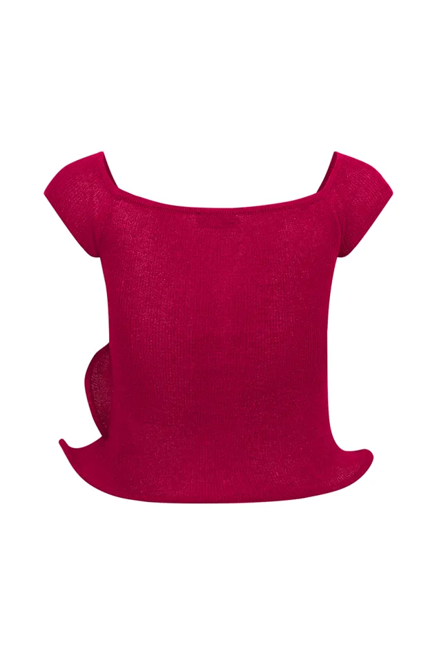 Women Meshki Dresses Haisley Off Shoulder Knit Top 8211 Raspberry