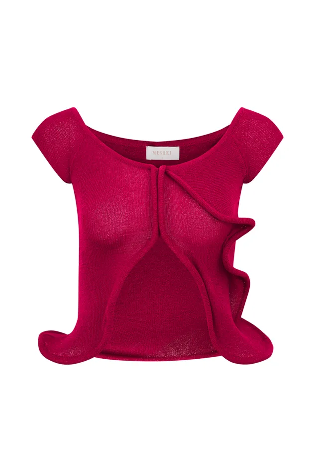 Women Meshki Dresses Haisley Off Shoulder Knit Top 8211 Raspberry