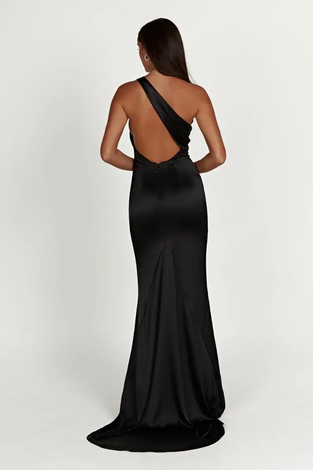 Women Meshki Dresses Harper One Shoulder Gown 8211 Black