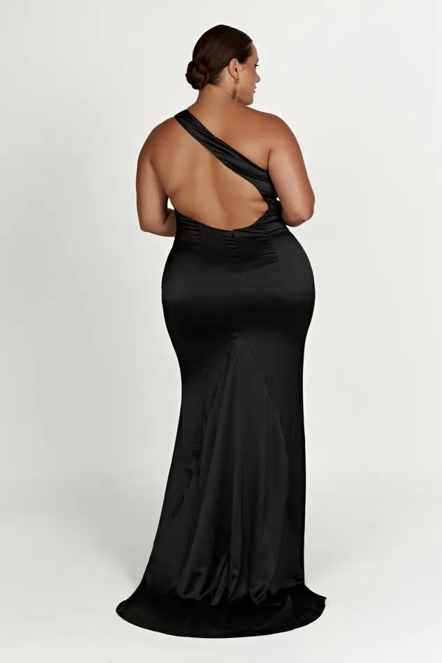 Women Meshki Dresses Harper One Shoulder Gown 8211 Black