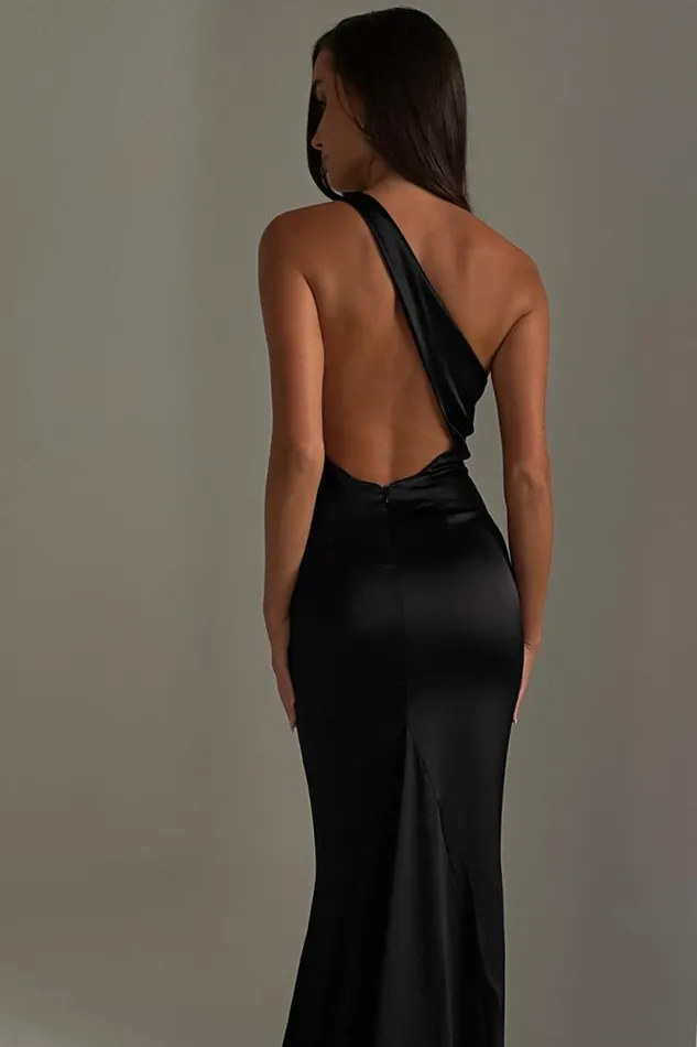 Women Meshki Dresses Harper One Shoulder Gown 8211 Black