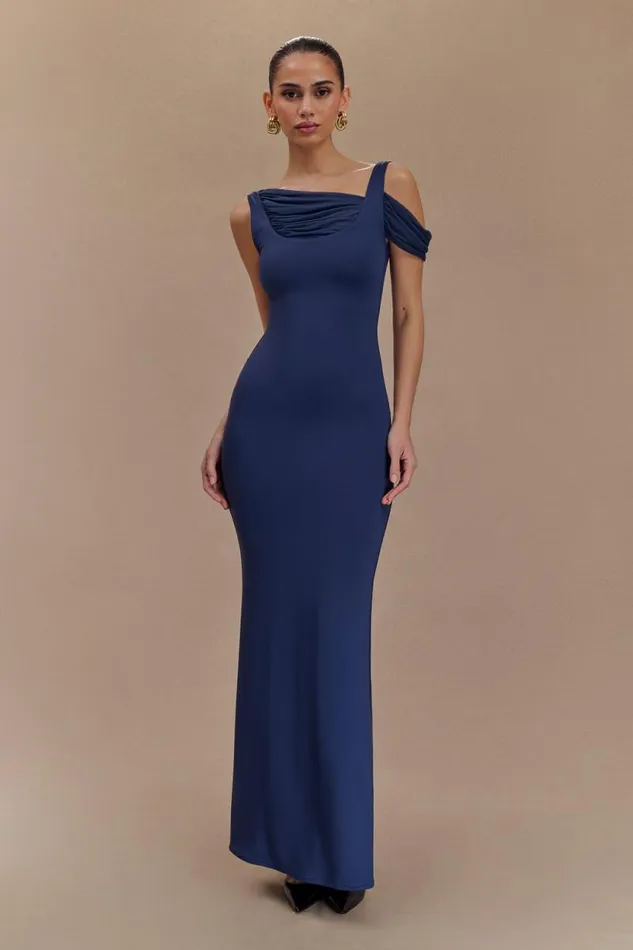 Women Meshki Dresses Janette Recycled Nylon And Mesh Sleeveless Maxi Dress 8211 Navy