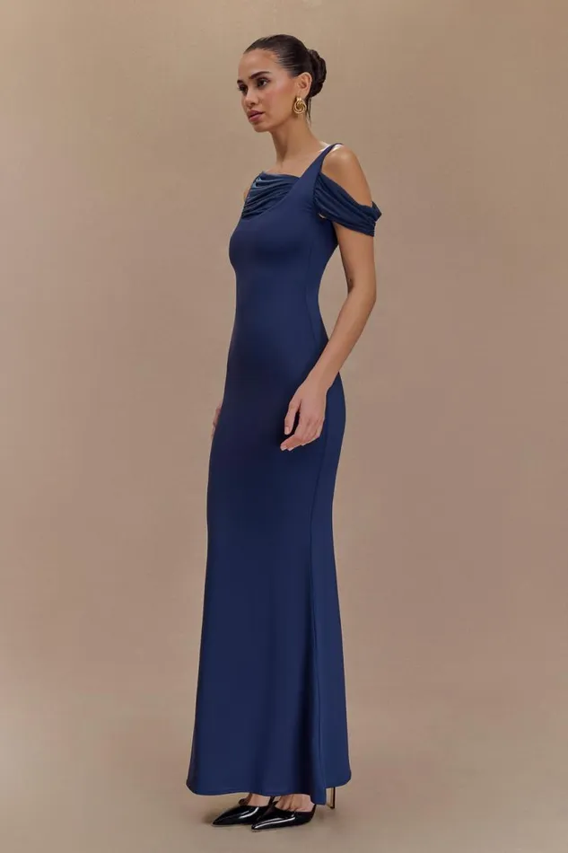 Women Meshki Dresses Janette Recycled Nylon And Mesh Sleeveless Maxi Dress 8211 Navy