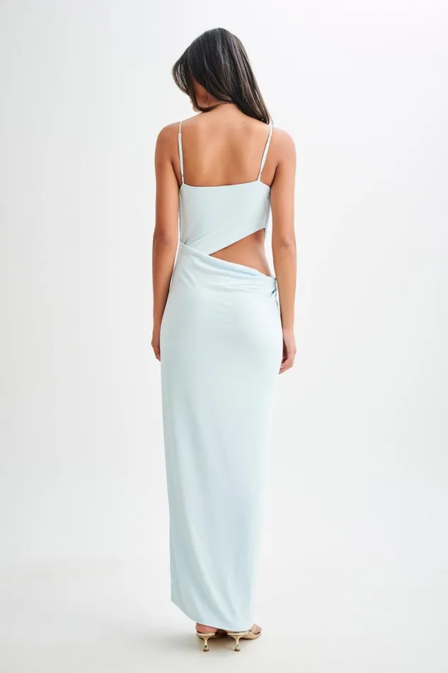 Women Meshki Dresses Jemma Draped Slinky Maxi Dress 8211 Sky Blue