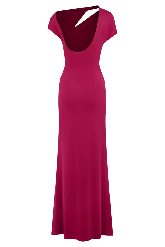 Women Meshki Dresses Kaida Slinky Maxi Dress With Hardware 8211 Fuchsia Pink