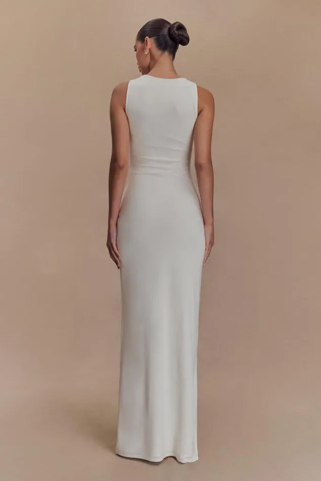 Women Meshki Dresses Kassidy Peached Jersey Maxi Dress 8211 Ivory