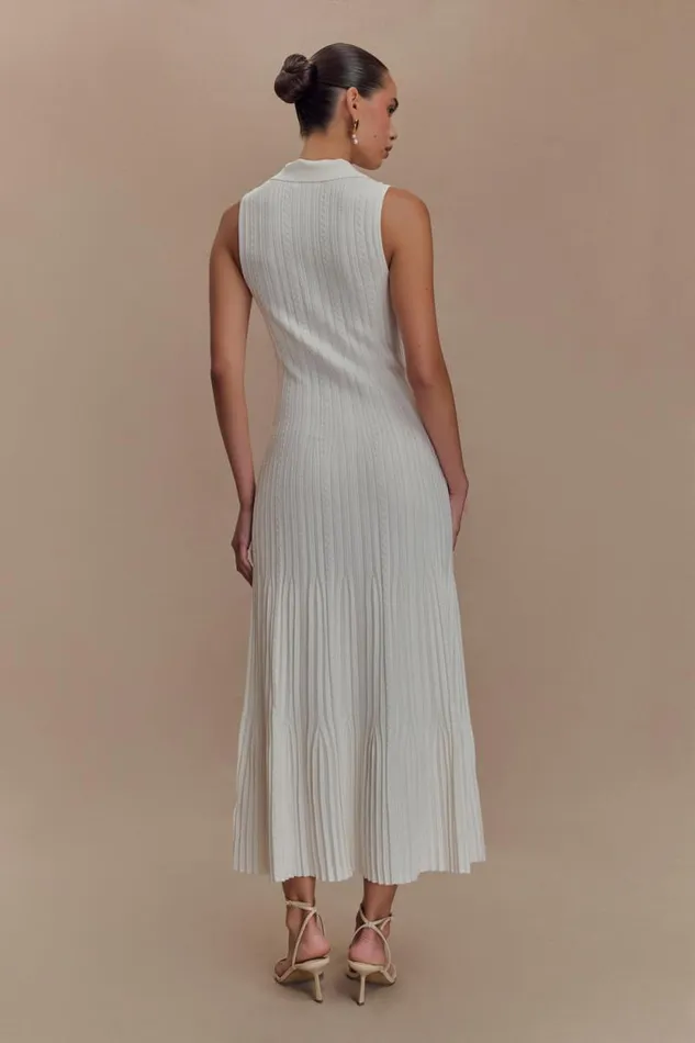 Women Meshki Dresses Margie Sleeveless Knit Midi Dress 8211 White
