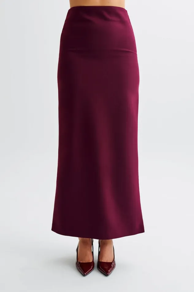 Women Meshki Dresses Micah Suiting Maxi Skirt 8211 Plum