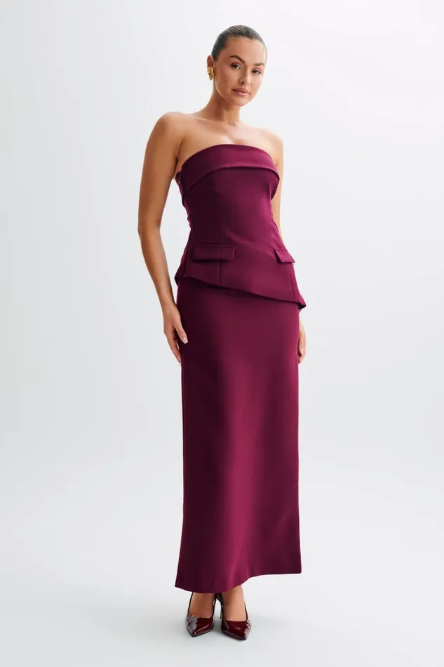 Women Meshki Dresses Micah Suiting Maxi Skirt 8211 Plum