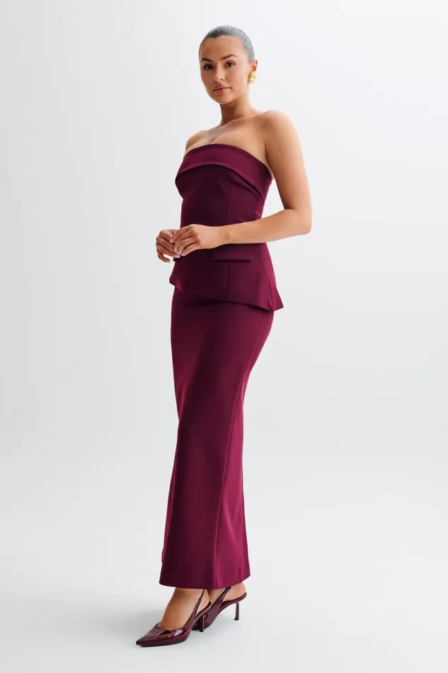Women Meshki Dresses Micah Suiting Maxi Skirt 8211 Plum