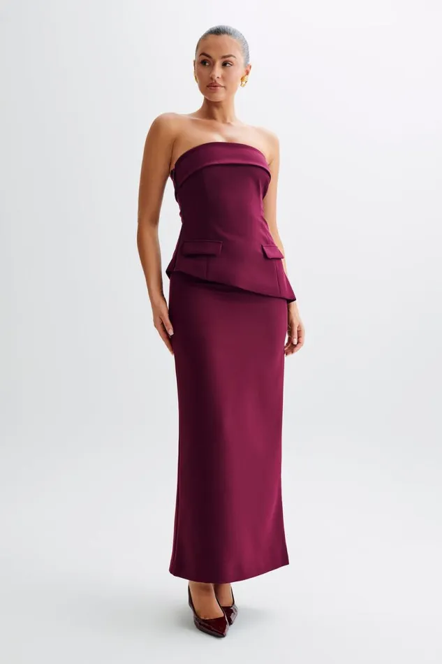 Women Meshki Dresses Micah Suiting Maxi Skirt 8211 Plum