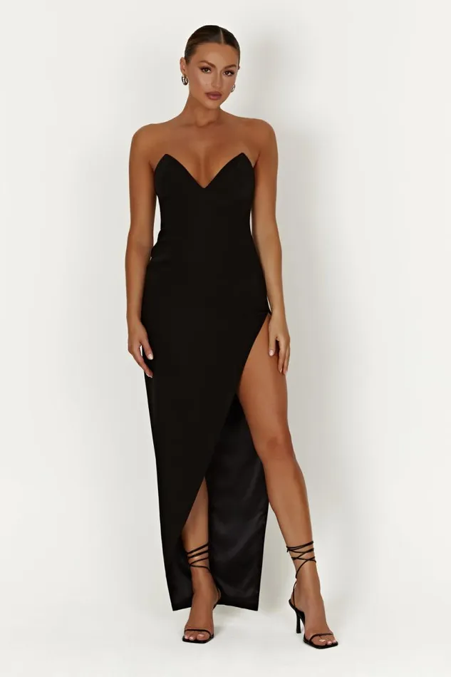 Women Meshki Dresses Natasha Pointed Corset Maxi Dress 8211 Black