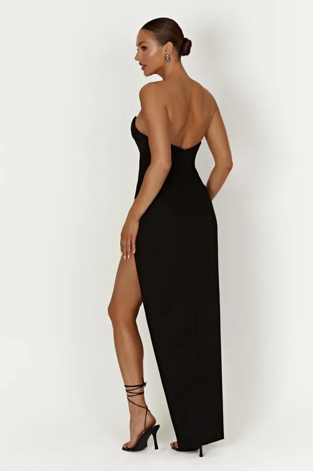 Women Meshki Dresses Natasha Pointed Corset Maxi Dress 8211 Black
