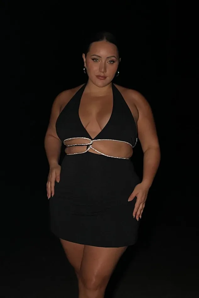Women Meshki Dresses Nicha Halter Mini Dress With Cut Outs 8211 Black