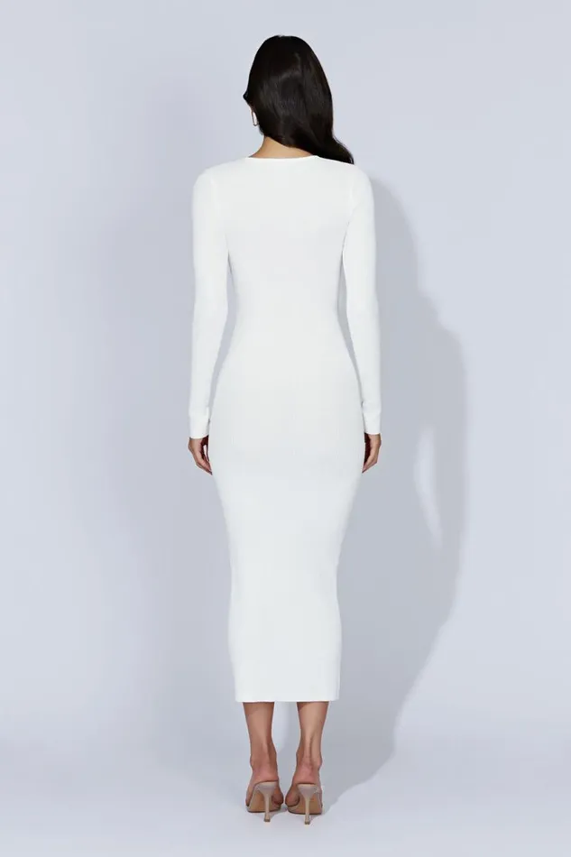 Women Meshki Dresses Rowen Long Sleeve Midi Dress 8211 White
