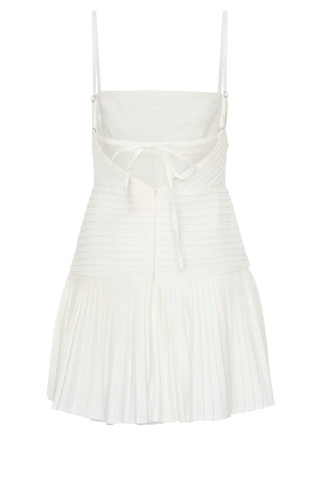 Women Meshki Dresses Rylee Multi Pleat Mini Dress 8211 White