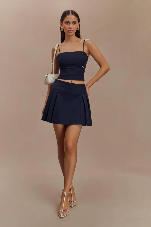 Women Meshki Tops Aberley Crop Top 8211 Dark Navy