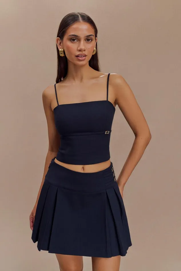 Women Meshki Tops Aberley Crop Top 8211 Dark Navy