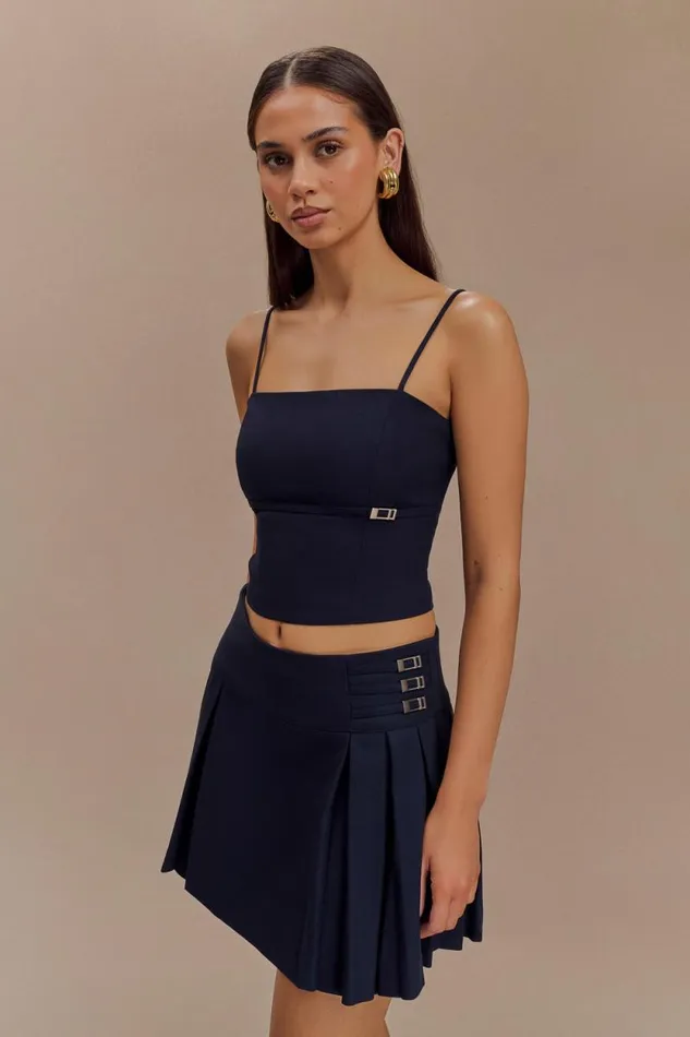 Women Meshki Tops Aberley Crop Top 8211 Dark Navy
