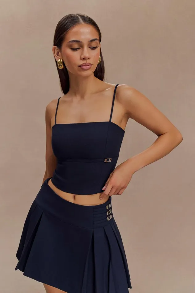 Women Meshki Tops Aberley Crop Top 8211 Dark Navy