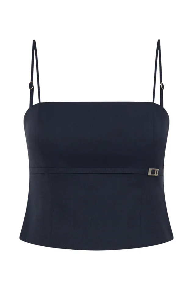 Women Meshki Tops Aberley Crop Top 8211 Dark Navy
