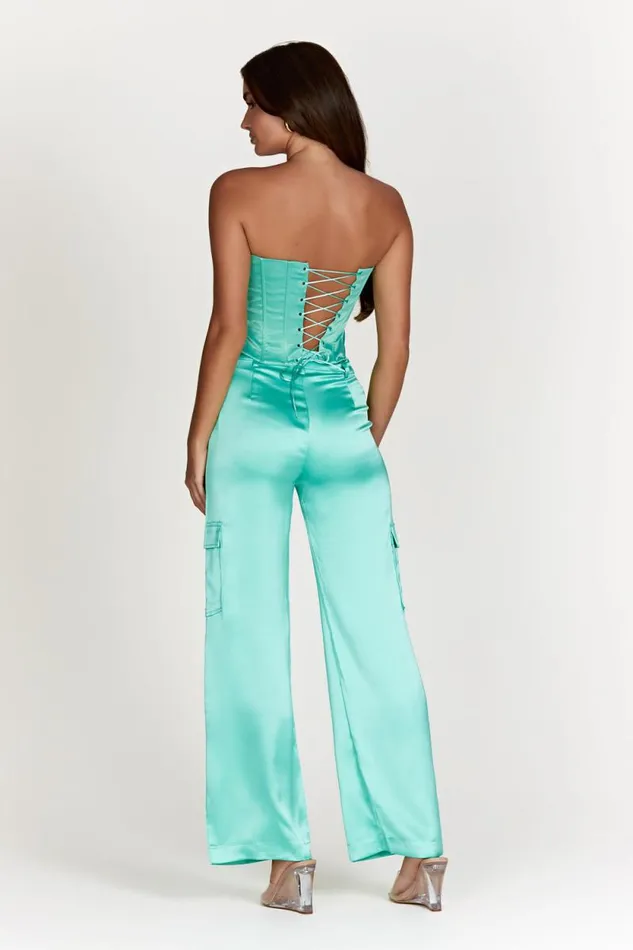 Women Meshki Tops Amaya Lace Up Corset Top 8211 Mint