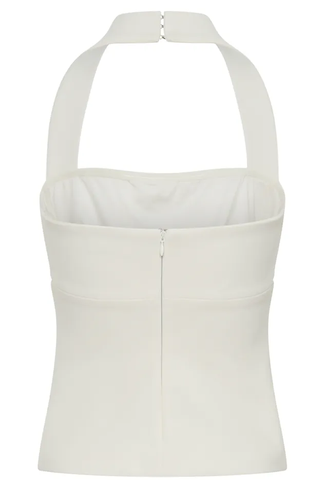 Women Meshki Tops Amelita Suiting Halter Top 8211 Ivory