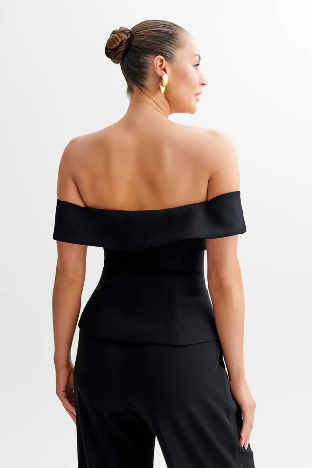 Women Meshki Tops Krista Strapless Suiting Top 8211 Black