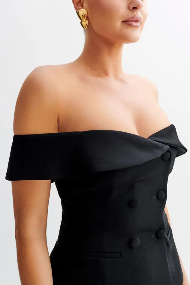 Women Meshki Tops Krista Strapless Suiting Top 8211 Black