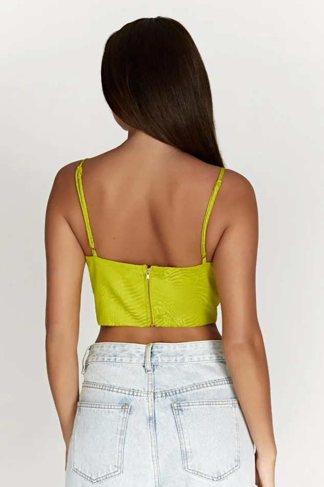 Women Meshki Tops Maggie Underwire Corset Top 8211 Chartreuse